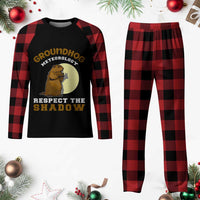 Funny Groundhog Day Plaid Pajama Set Groundhog Meteorology Respect The Shadow - Wonder Print Shop