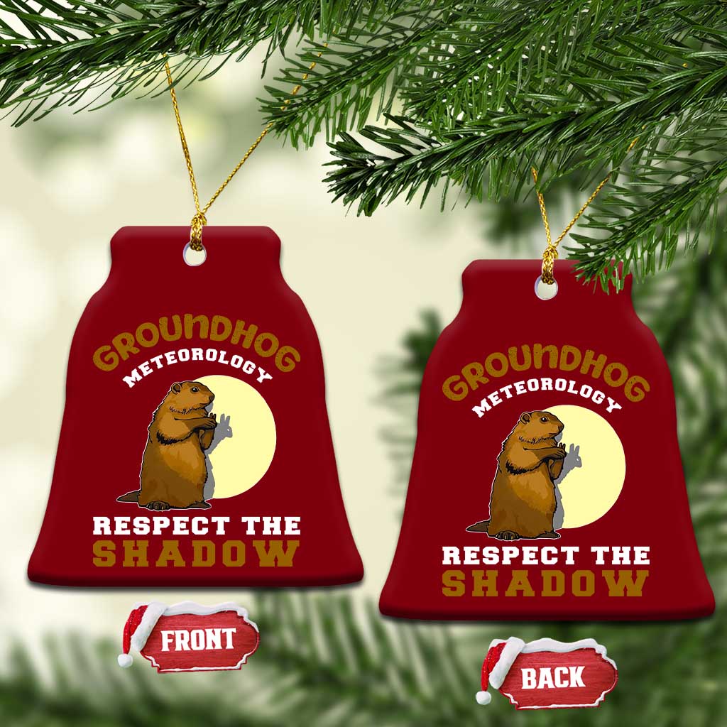 Funny Groundhog Day Ceramic Ornament Groundhog Meteorology Respect The Shadow - Wonder Print Shop