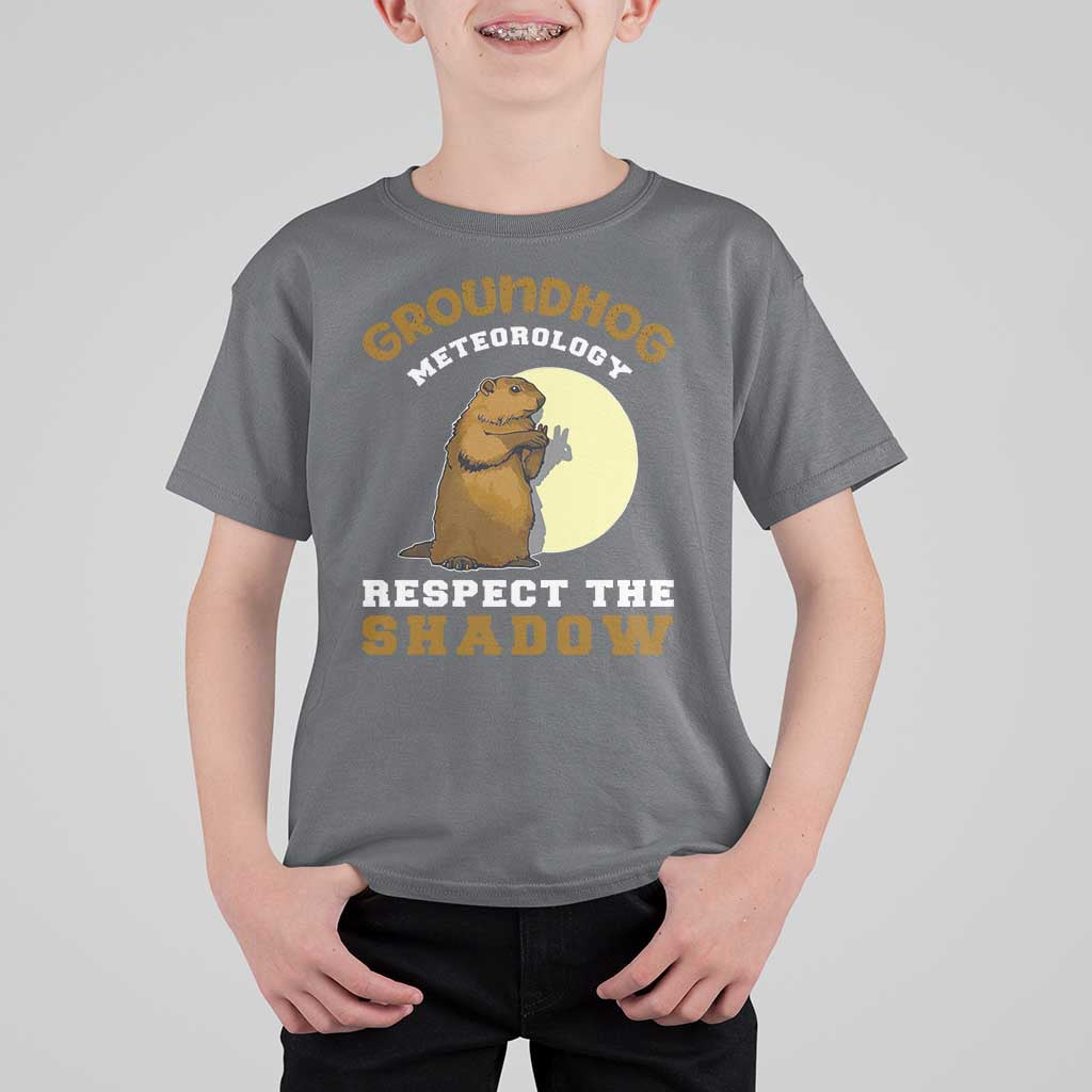 Funny Groundhog Day T Shirt For Kid Groundhog Meteorology Respect The Shadow - Wonder Print Shop