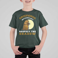 Funny Groundhog Day T Shirt For Kid Groundhog Meteorology Respect The Shadow - Wonder Print Shop