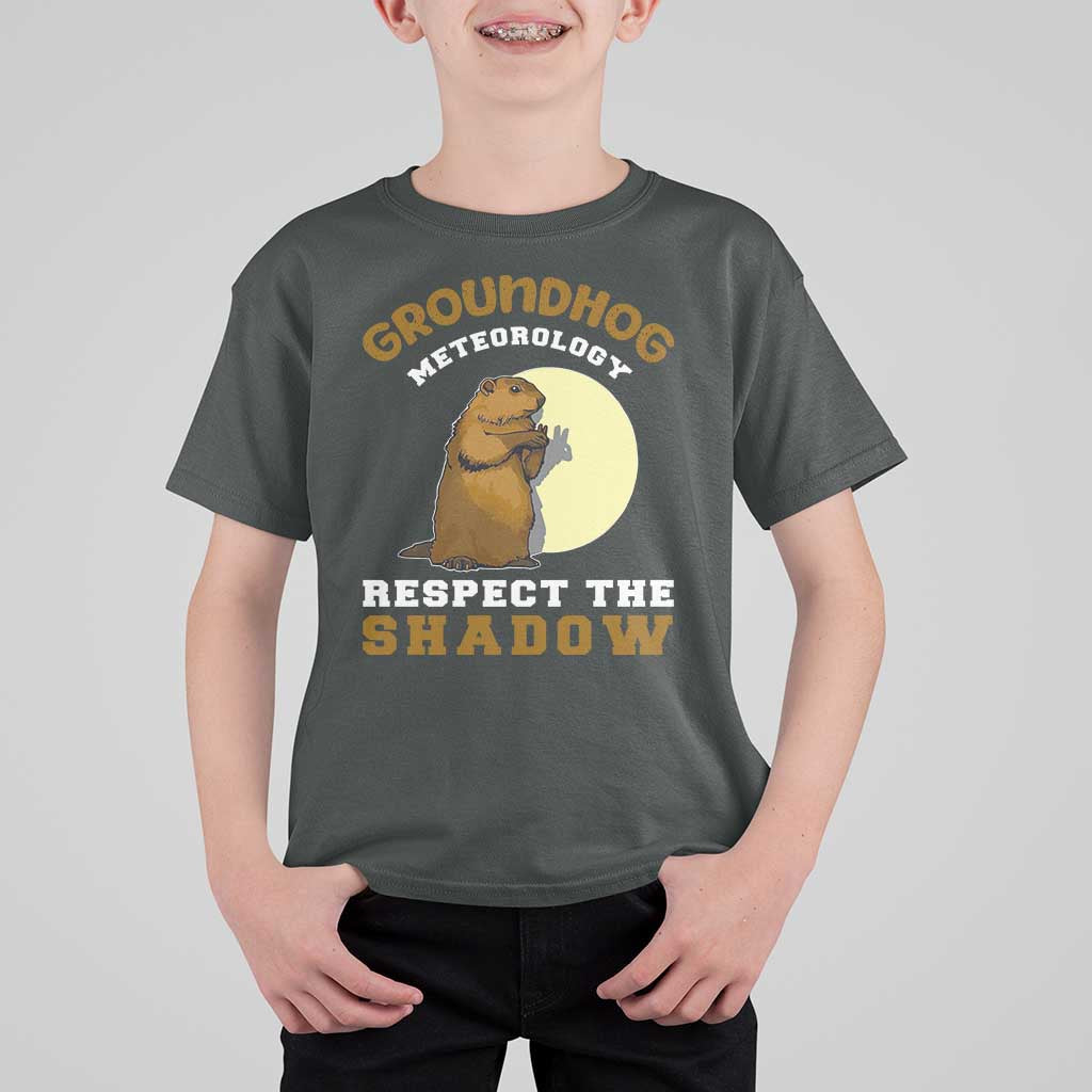 Funny Groundhog Day T Shirt For Kid Groundhog Meteorology Respect The Shadow - Wonder Print Shop