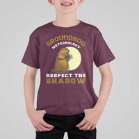 Funny Groundhog Day T Shirt For Kid Groundhog Meteorology Respect The Shadow - Wonder Print Shop