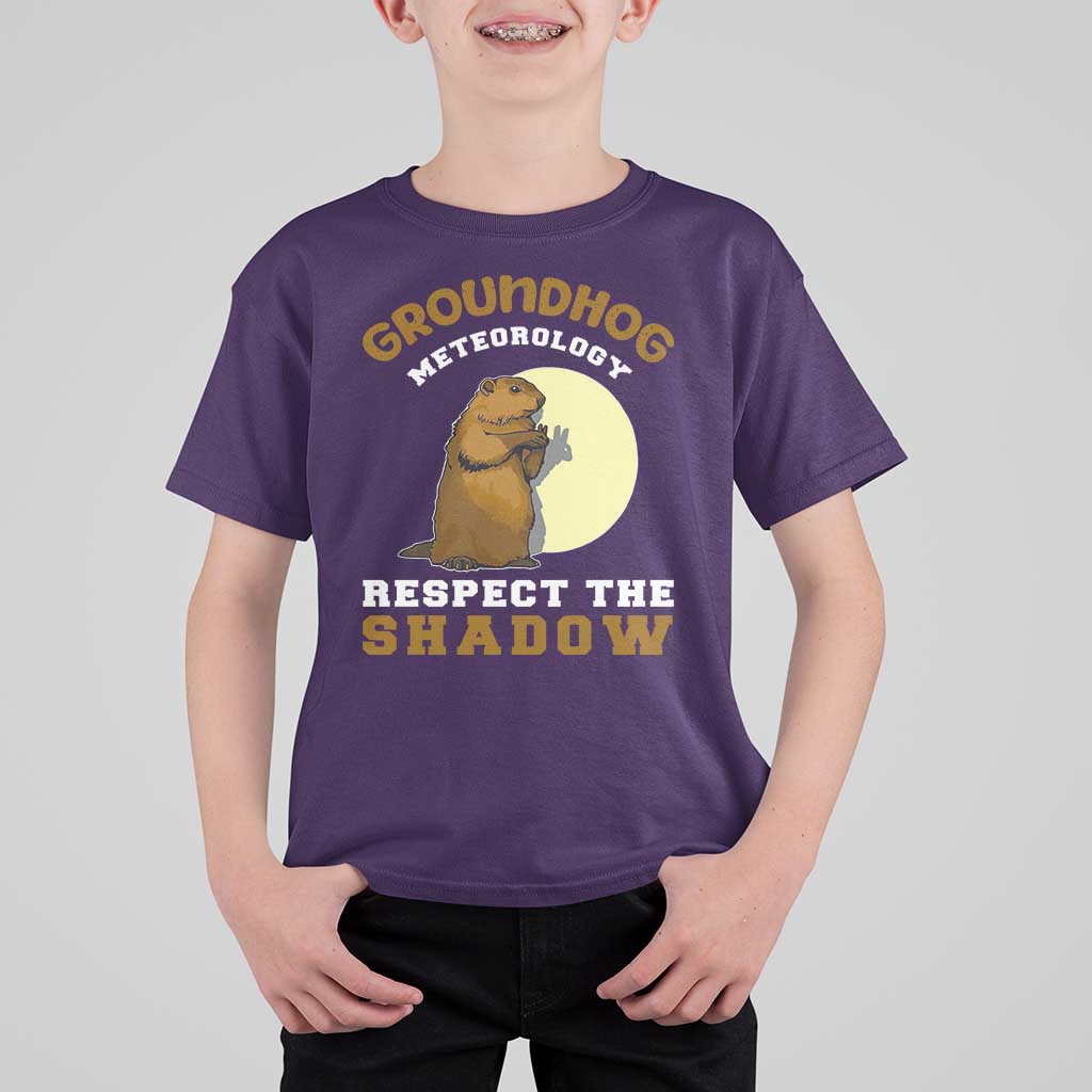 Funny Groundhog Day T Shirt For Kid Groundhog Meteorology Respect The Shadow - Wonder Print Shop