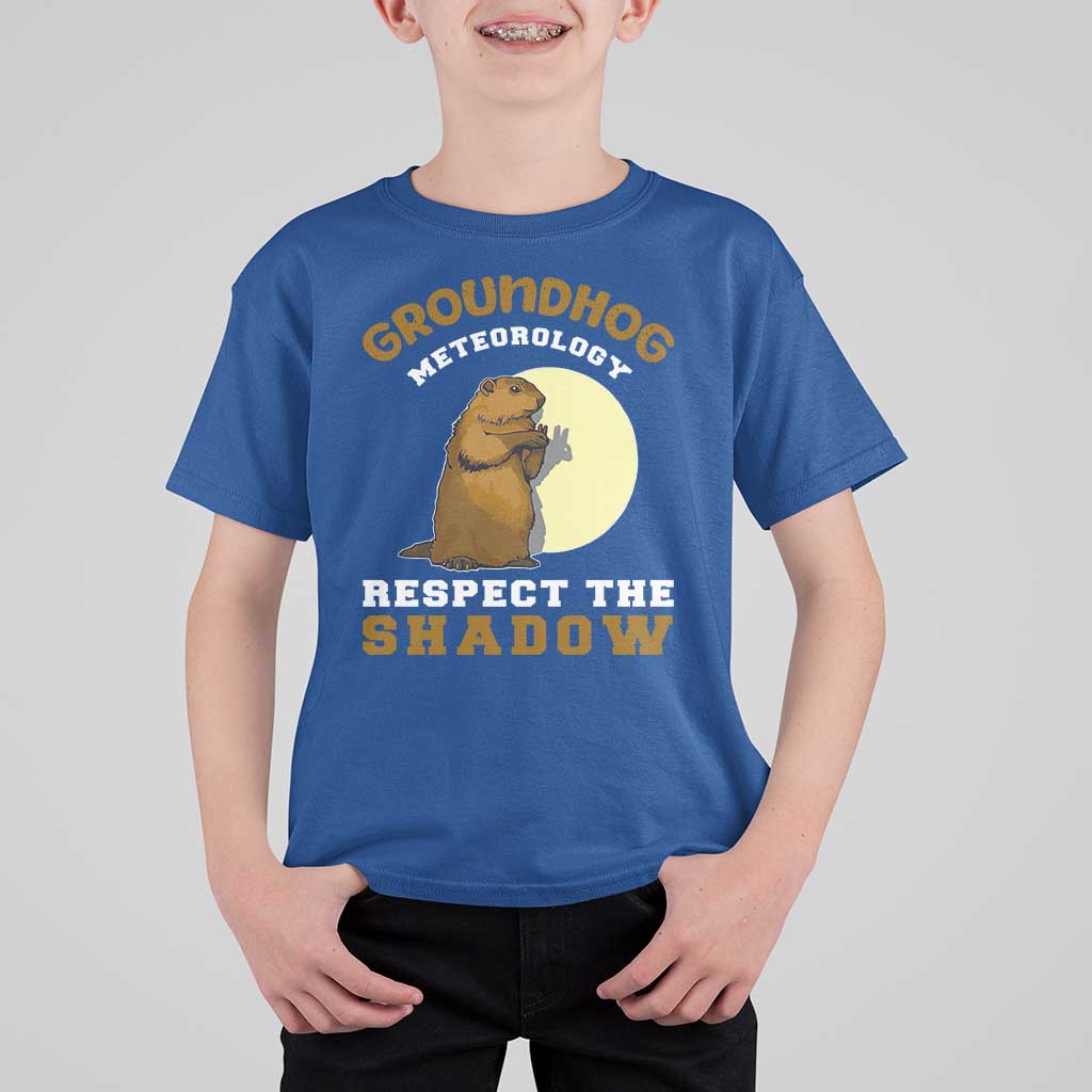 Funny Groundhog Day T Shirt For Kid Groundhog Meteorology Respect The Shadow - Wonder Print Shop