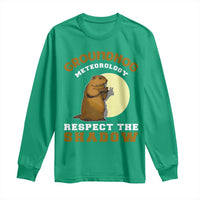 Funny Groundhog Day Long Sleeve Shirt Groundhog Meteorology Respect The Shadow - Wonder Print Shop