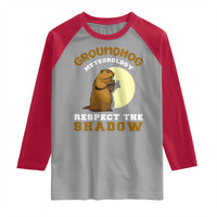 Funny Groundhog Day Raglan Shirt Groundhog Meteorology Respect The Shadow - Wonder Print Shop