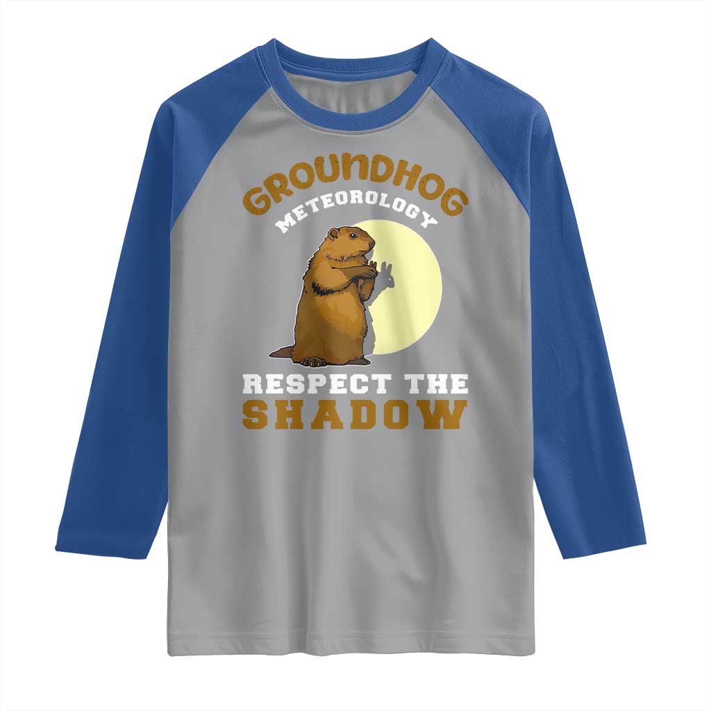Funny Groundhog Day Raglan Shirt Groundhog Meteorology Respect The Shadow - Wonder Print Shop