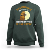 Funny Groundhog Day Sweatshirt Groundhog Meteorology Respect The Shadow - Wonder Print Shop