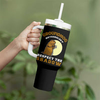 Funny Groundhog Day Tumbler With Handle Groundhog Meteorology Respect The Shadow - undefined