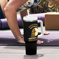 Funny Groundhog Day Tumbler With Handle Groundhog Meteorology Respect The Shadow - undefined
