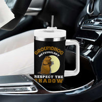 Funny Groundhog Day Tumbler With Handle Groundhog Meteorology Respect The Shadow - undefined