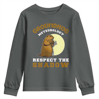 Funny Groundhog Day Youth Sweatshirt Groundhog Meteorology Respect The Shadow - Wonder Print Shop
