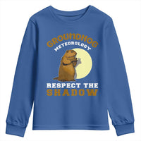 Funny Groundhog Day Youth Sweatshirt Groundhog Meteorology Respect The Shadow - Wonder Print Shop