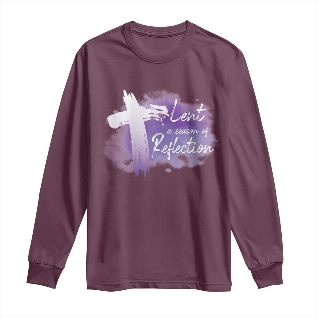 Ash Wednesday Long Sleeve Shirt Lent A Season Of Reflection Ashes Cross Christian Religious