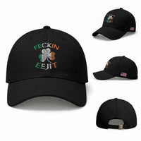 Funny Feckin Eejit Baseball Cap Ireland Irish Slang Shamrock St Patrick's Day