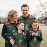 Funny Feckin Eejit V-Neck Knit Sweater Vest Ireland Irish Slang Shamrock St Patrick's Day - Wonder Print Shop