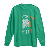 Funny Feckin Eejit Long Sleeve Shirt Ireland Irish Slang Shamrock St Patrick's Day