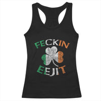 Funny Feckin Eejit Racerback Tank Top Ireland Irish Slang Shamrock St Patrick's Day