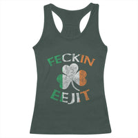 Funny Feckin Eejit Racerback Tank Top Ireland Irish Slang Shamrock St Patrick's Day