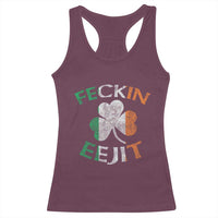 Funny Feckin Eejit Racerback Tank Top Ireland Irish Slang Shamrock St Patrick's Day