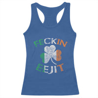 Funny Feckin Eejit Racerback Tank Top Ireland Irish Slang Shamrock St Patrick's Day