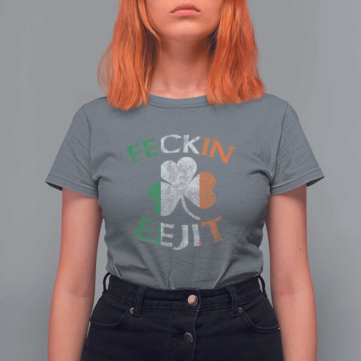 Funny Feckin Eejit T Shirt For Women Ireland Irish Slang Shamrock St Patrick's Day