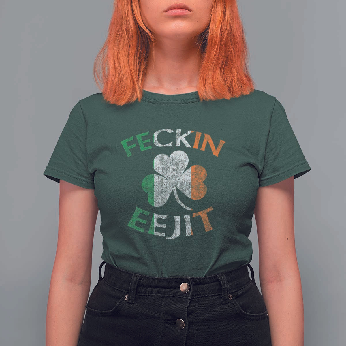 Funny Feckin Eejit T Shirt For Women Ireland Irish Slang Shamrock St Patrick's Day