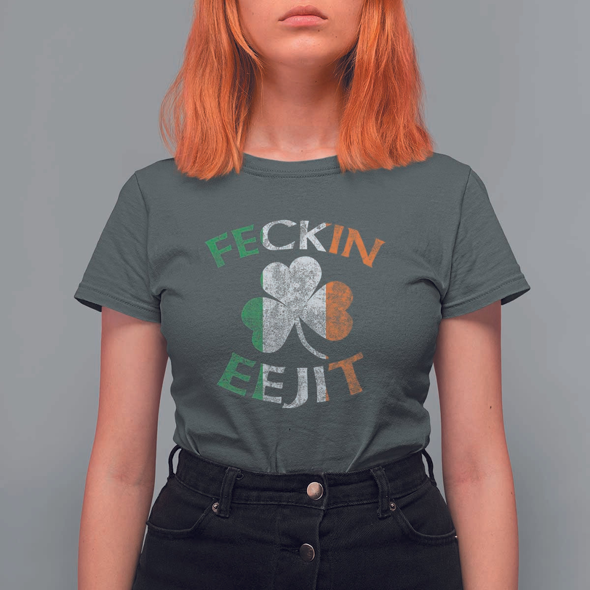 Funny Feckin Eejit T Shirt For Women Ireland Irish Slang Shamrock St Patrick's Day