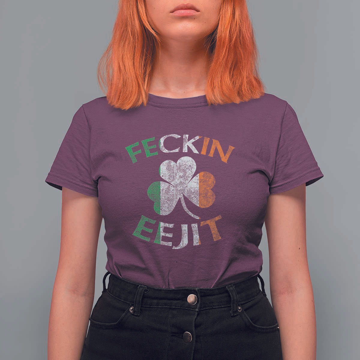Funny Feckin Eejit T Shirt For Women Ireland Irish Slang Shamrock St Patrick's Day