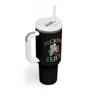 Funny Feckin Eejit Tumbler With Handle Ireland Irish Slang Shamrock St Patrick's Day
