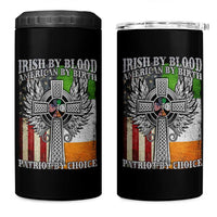 Irish Americans 4 in 1 Can Cooler Tumbler Irish By Blood American By Birth Patriot By Choice Celtic Cross