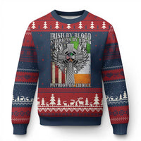 Irish Americans Ugly Christmas Sweater Irish By Blood American By Birth Patriot By Choice Celtic Cross - Wonder Print Shop