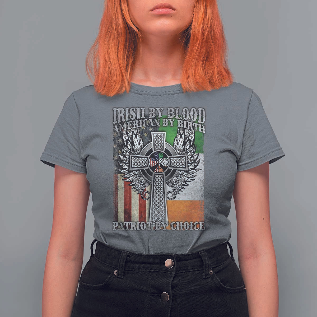 Irish Americans T Shirt For Women Irish By Blood American By Birth Patriot By Choice Celtic Cross