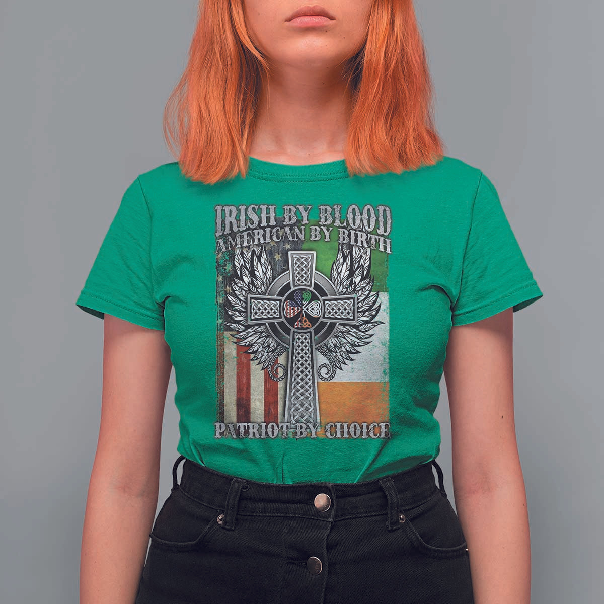 Irish Americans T Shirt For Women Irish By Blood American By Birth Patriot By Choice Celtic Cross