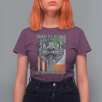 Irish Americans T Shirt For Women Irish By Blood American By Birth Patriot By Choice Celtic Cross