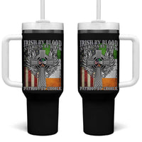 Irish Americans Tumbler With Handle Irish By Blood American By Birth Patriot By Choice Celtic Cross