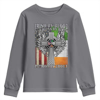 Irish Americans Youth Sweatshirt Irish By Blood American By Birth Patriot By Choice Celtic Cross