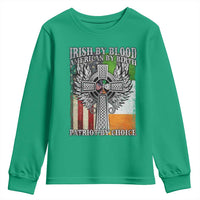 Irish Americans Youth Sweatshirt Irish By Blood American By Birth Patriot By Choice Celtic Cross