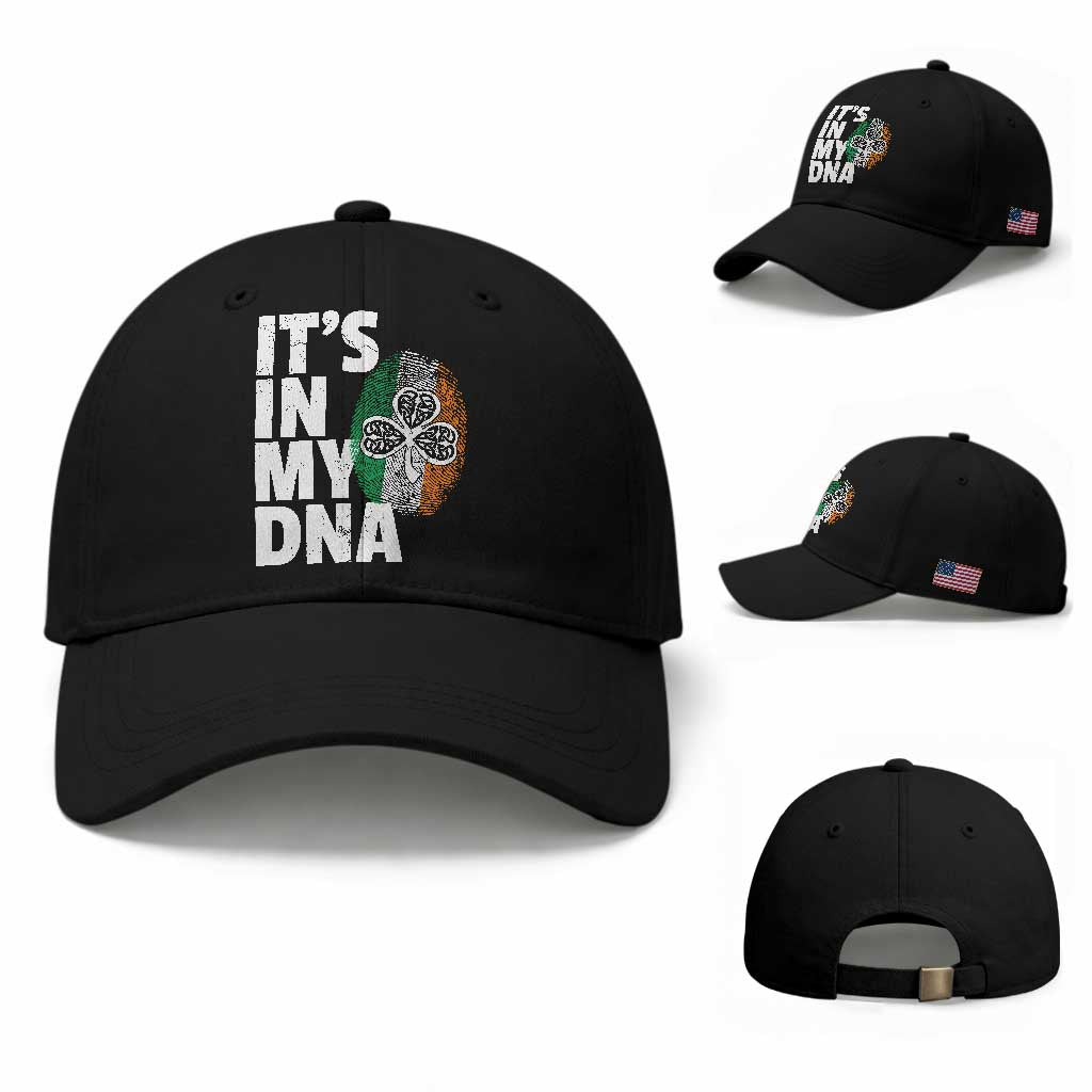 Funny Irish It's In My DNA Baseball Cap Ireland Fingerprint Flag