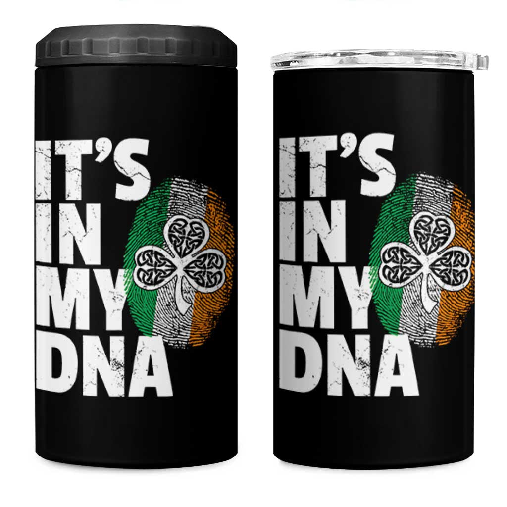 Funny Irish It's In My DNA 4 in 1 Can Cooler Tumbler Ireland Fingerprint Flag