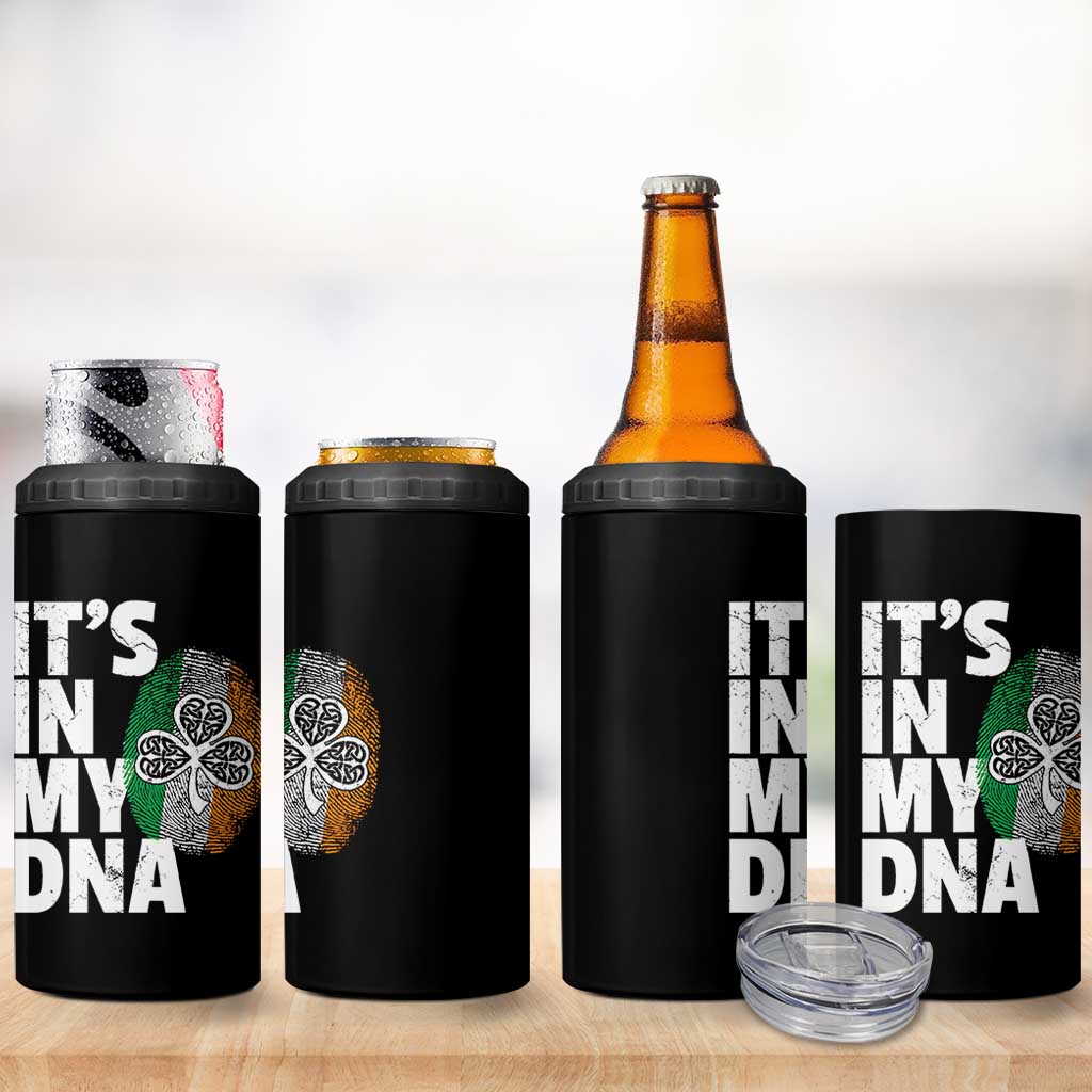 Funny Irish It's In My DNA 4 in 1 Can Cooler Tumbler Ireland Fingerprint Flag