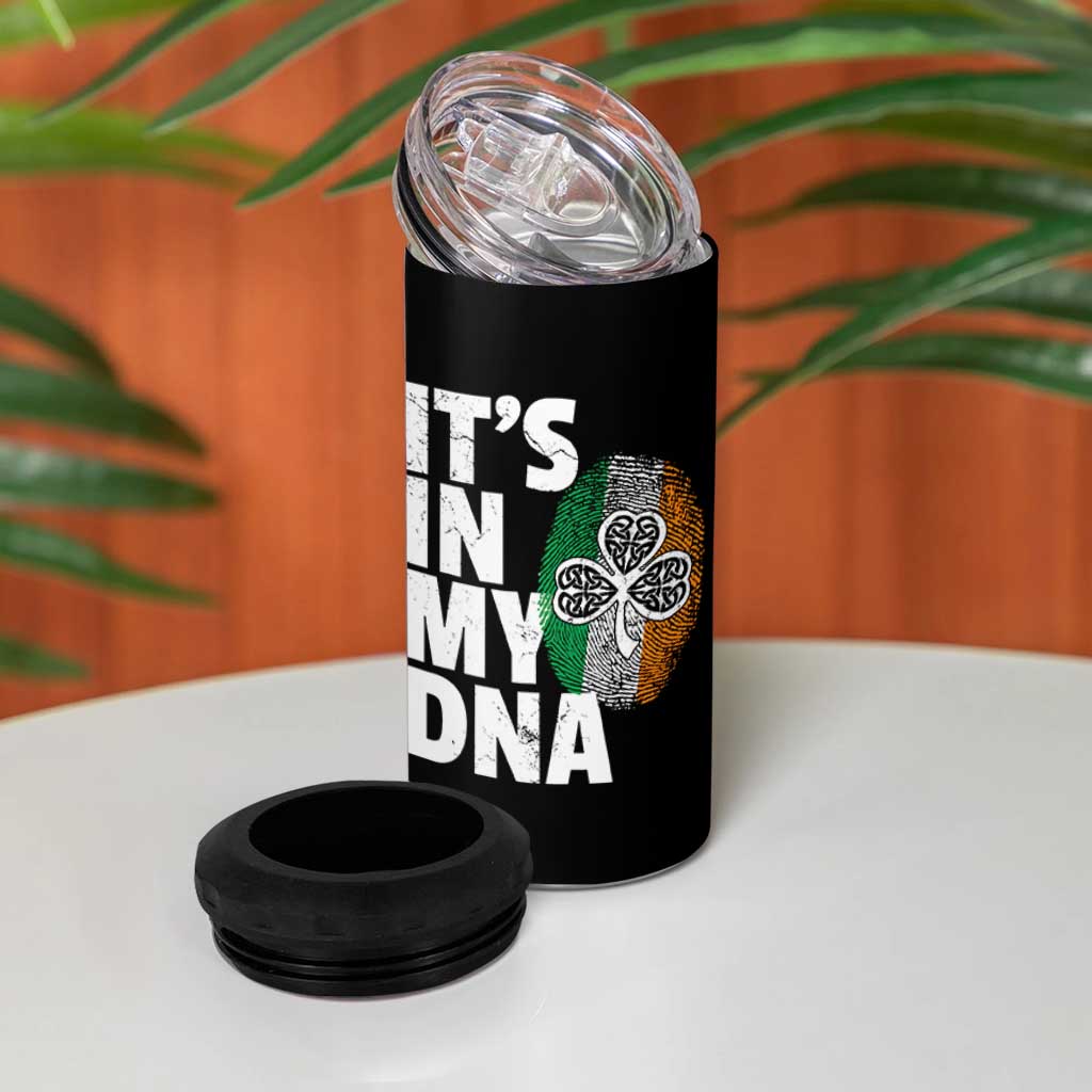 Funny Irish It's In My DNA 4 in 1 Can Cooler Tumbler Ireland Fingerprint Flag