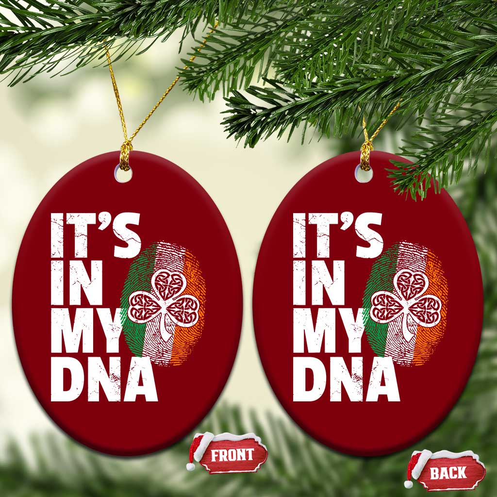 Funny Irish It's In My DNA Ceramic Ornament Ireland Fingerprint Flag - Wonder Print Shop