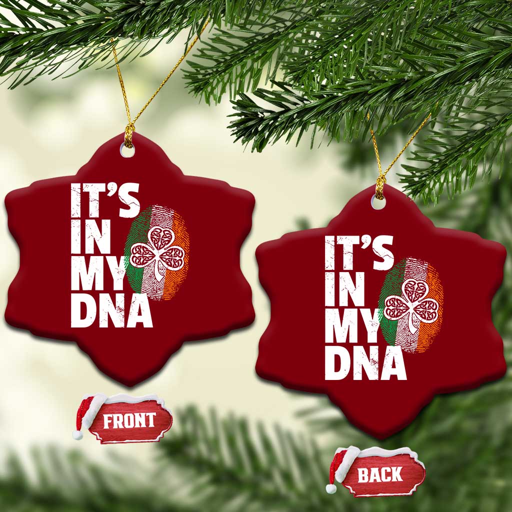 Funny Irish It's In My DNA Ceramic Ornament Ireland Fingerprint Flag - Wonder Print Shop