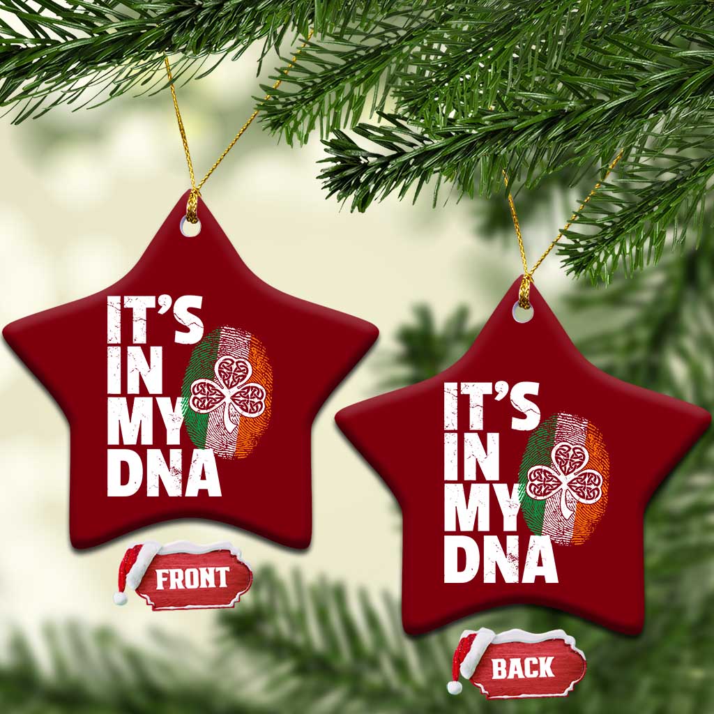 Funny Irish It's In My DNA Ceramic Ornament Ireland Fingerprint Flag - Wonder Print Shop