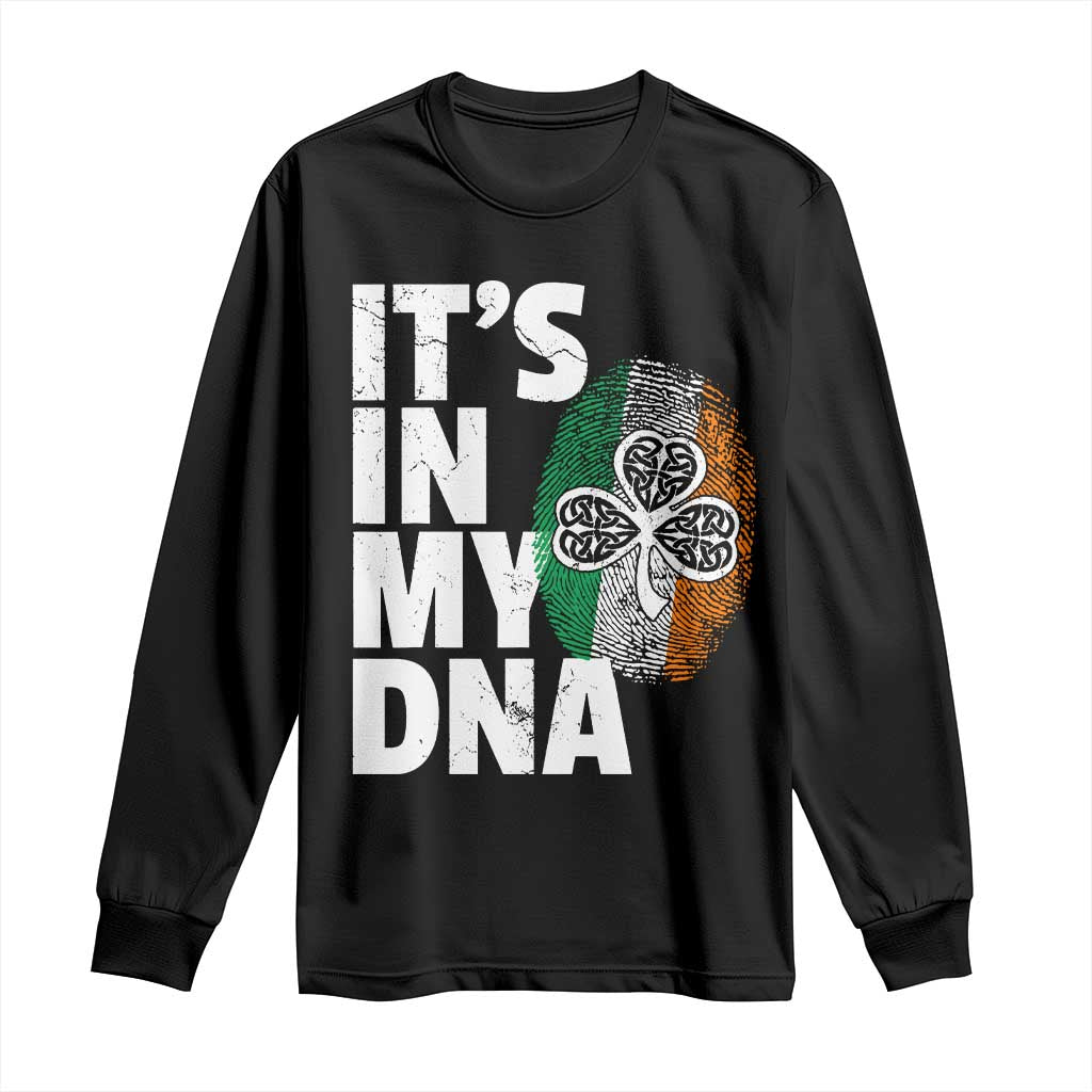 Funny Irish It's In My DNA Long Sleeve Shirt Ireland Fingerprint Flag