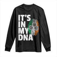 Funny Irish It's In My DNA Long Sleeve Shirt Ireland Fingerprint Flag