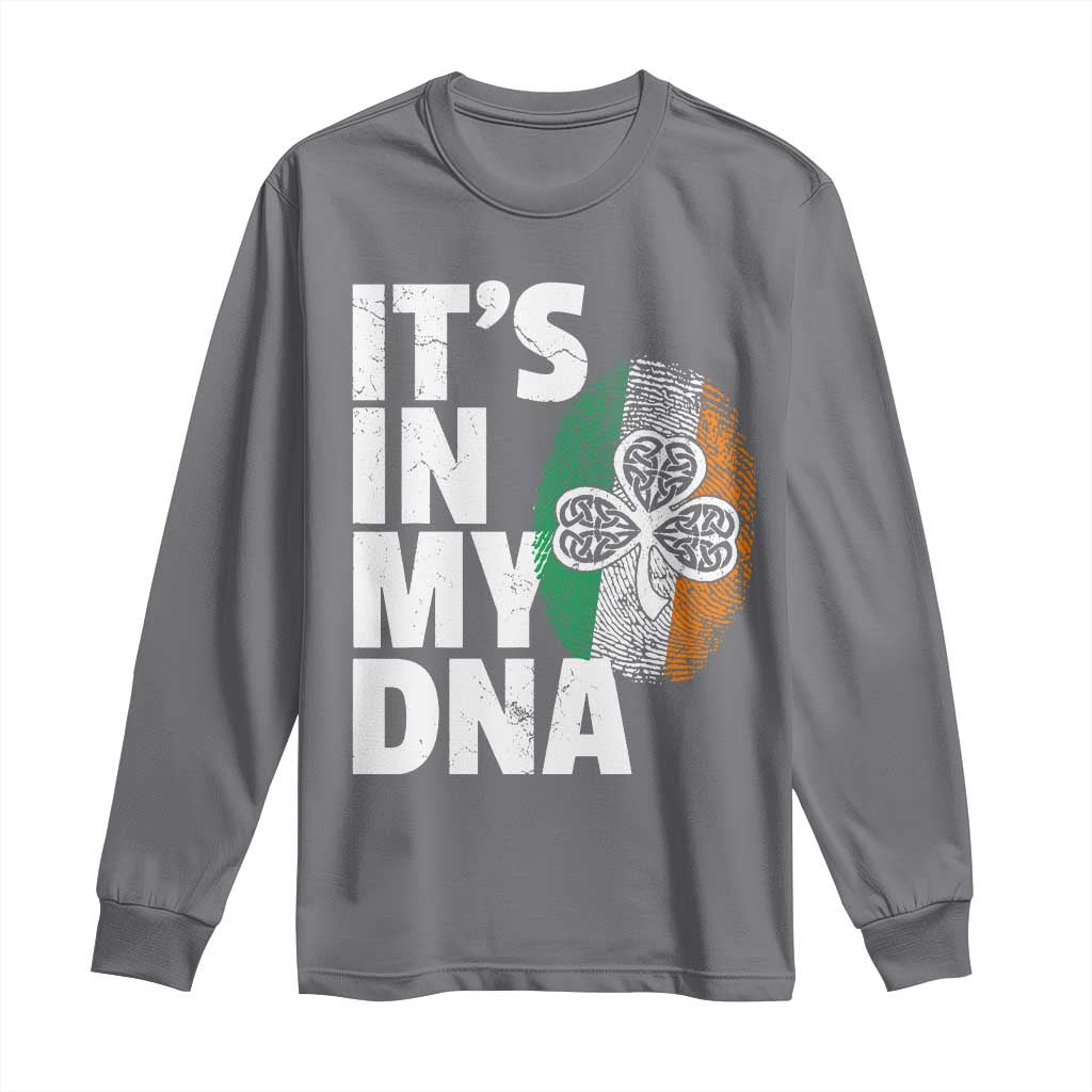 Funny Irish It's In My DNA Long Sleeve Shirt Ireland Fingerprint Flag