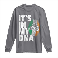 Funny Irish It's In My DNA Long Sleeve Shirt Ireland Fingerprint Flag