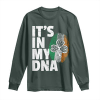 Funny Irish It's In My DNA Long Sleeve Shirt Ireland Fingerprint Flag